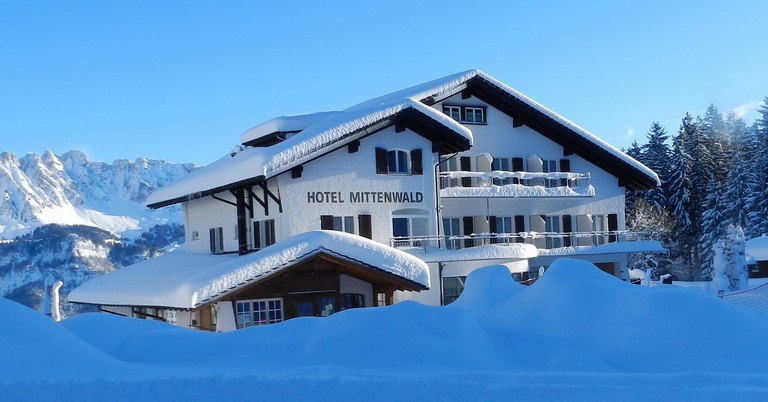 Hotel Mittenwald Flumserberg im Winter