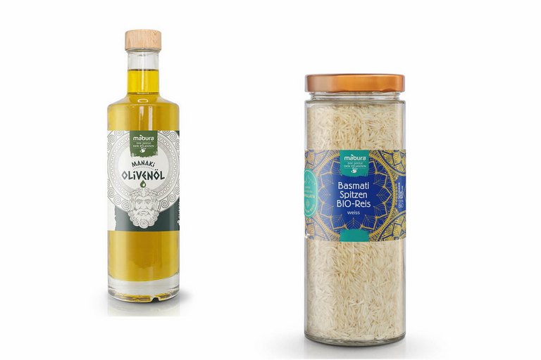 Mabura - Olivenöl erster Güteklasse, Reis aus Himalaya
